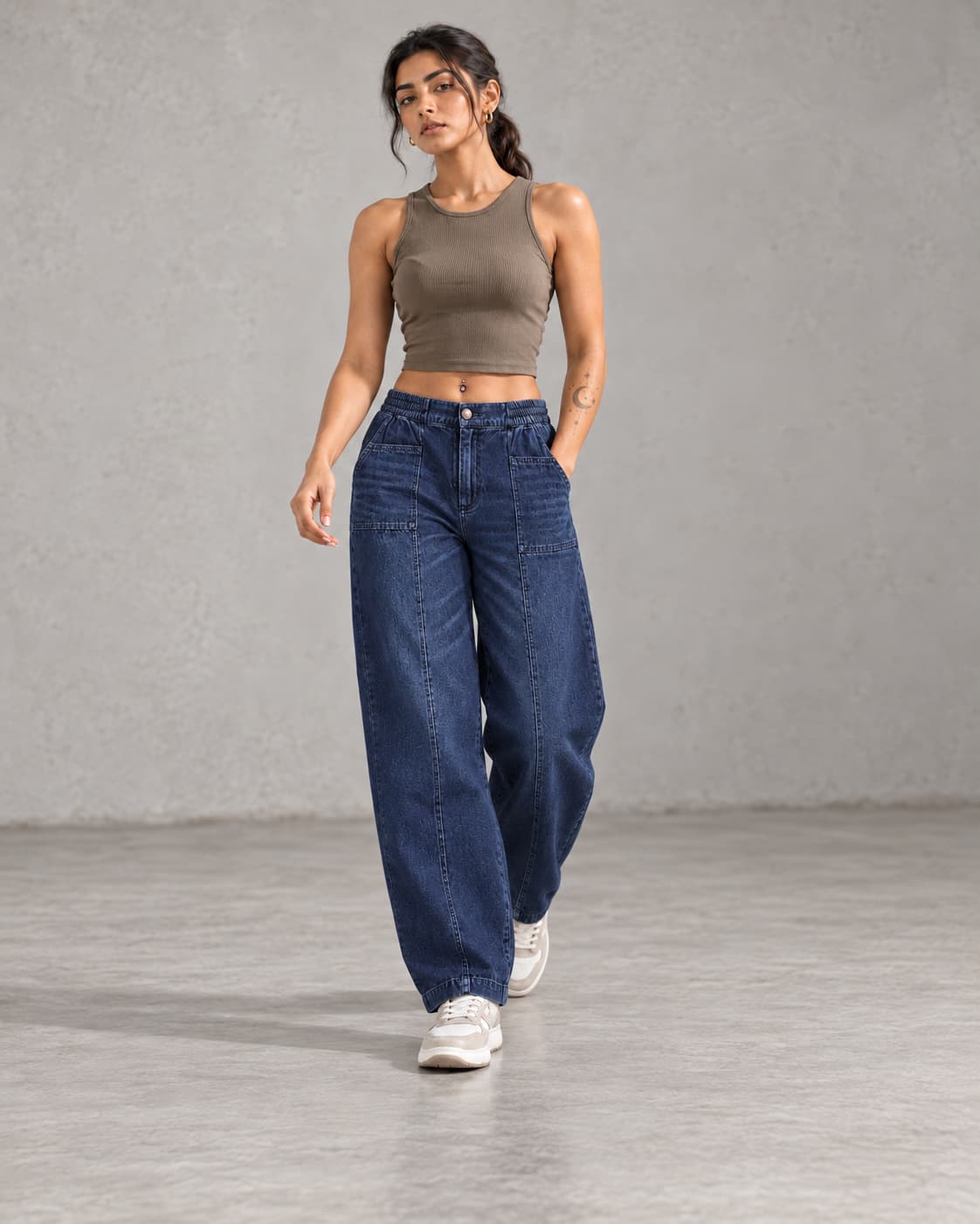 Indigo Arc Barrel Jeans