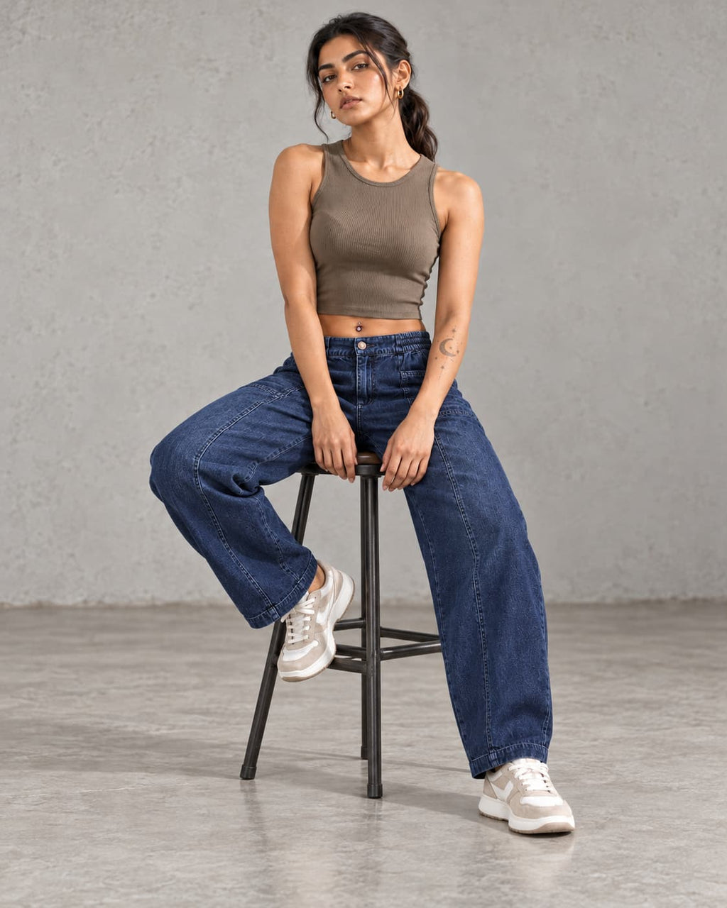 Indigo Arc Barrel Jeans