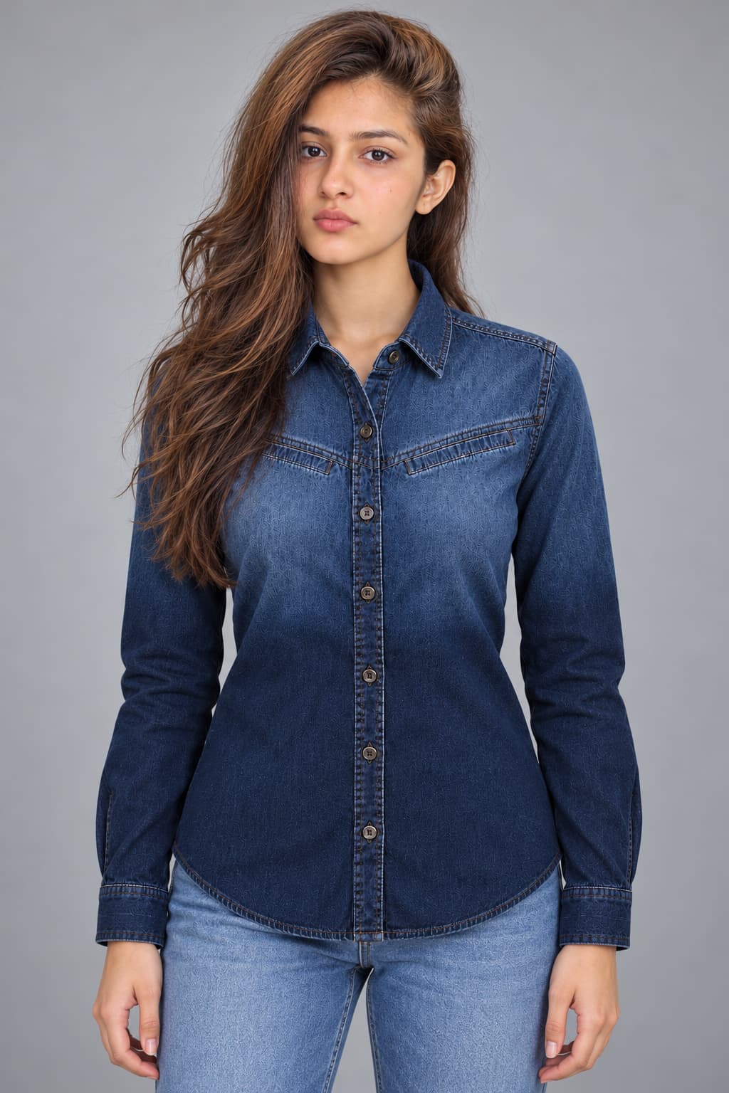 Dusk Fade Western Denim Shirt