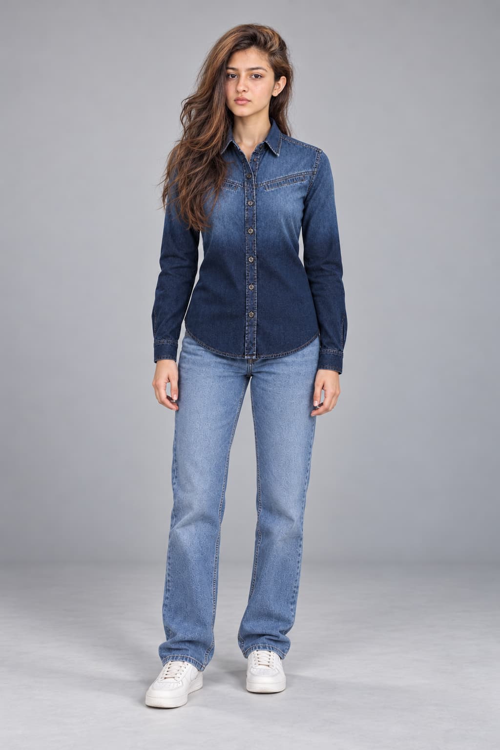 Dusk Fade Western Denim Shirt